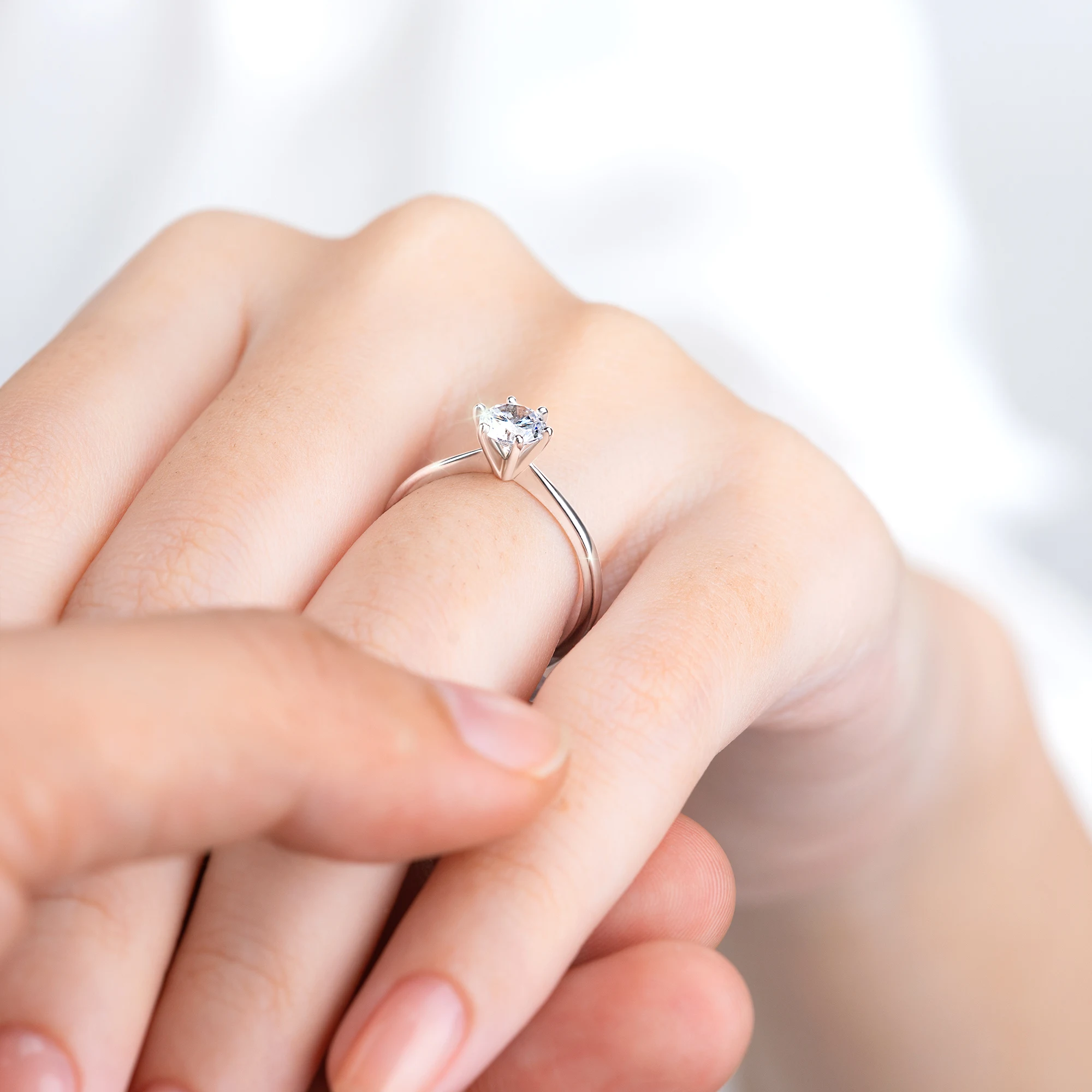 Four Prongs Solitaire Peg-head Engagement Ring NCH1104 6